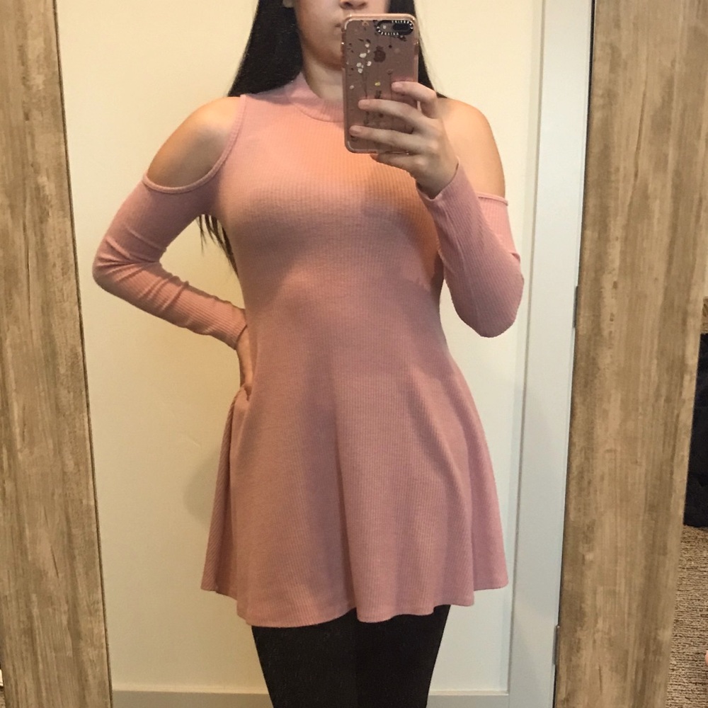 Pink Forever 21 Shoulder-less Knit Dress
